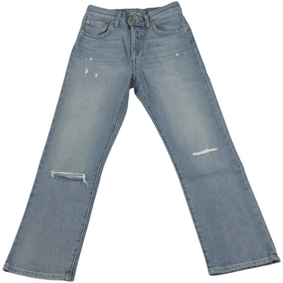 Daily Blue By AG Hype Straight Leg Jeans High Rise Distressed Dust Size 25 NEW - Picture 2 of 15